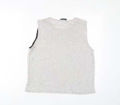 Womens UK Size 10 Topshop Grey Basic Tank