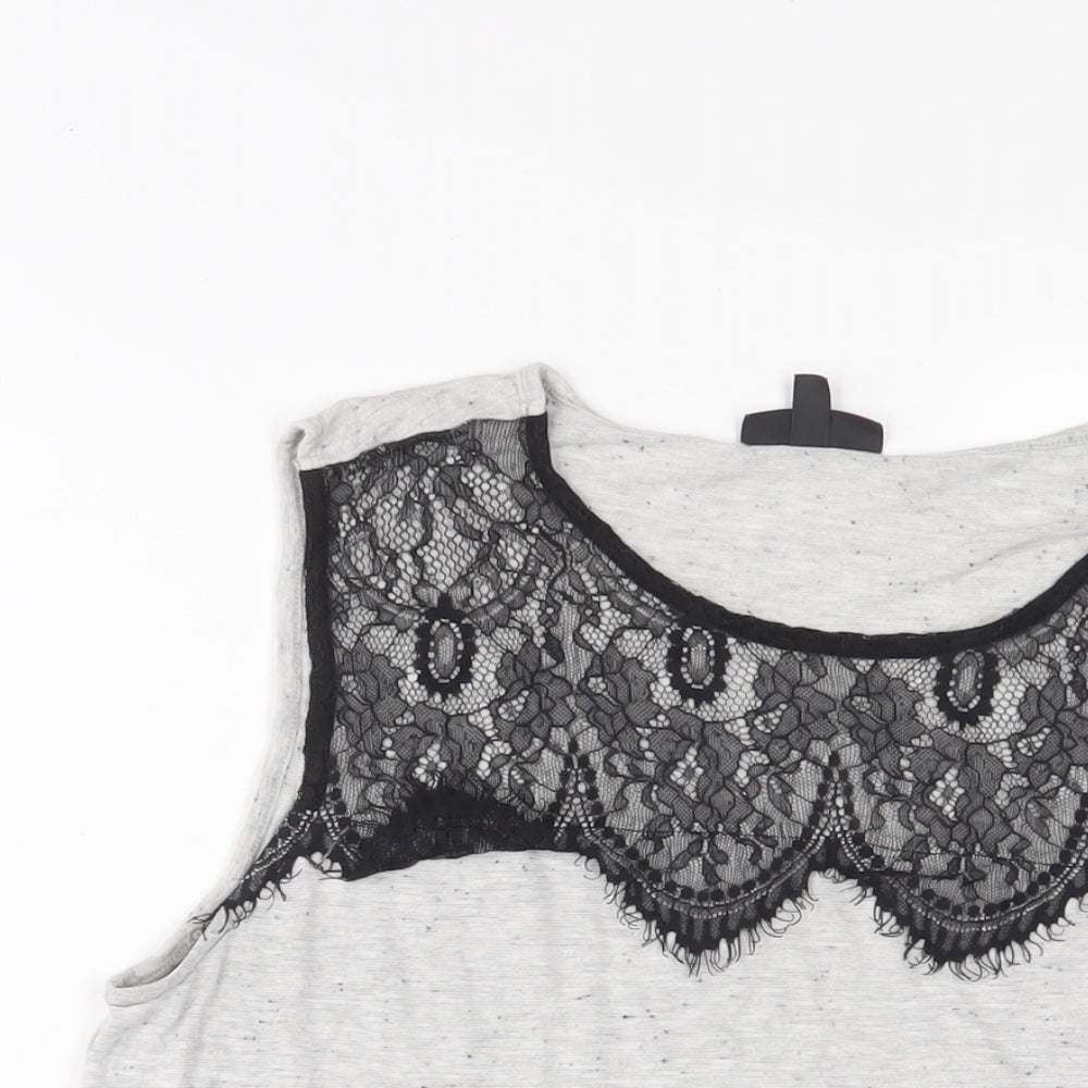 Womens UK Size 10 Topshop Grey Basic Tank