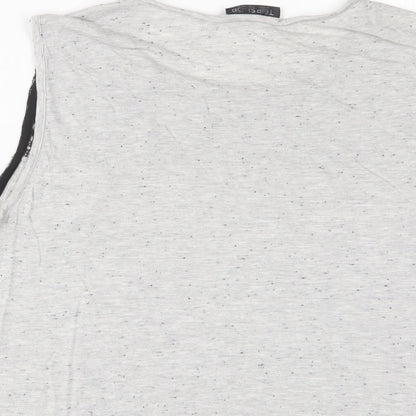 Womens UK Size 10 Topshop Grey Basic Tank