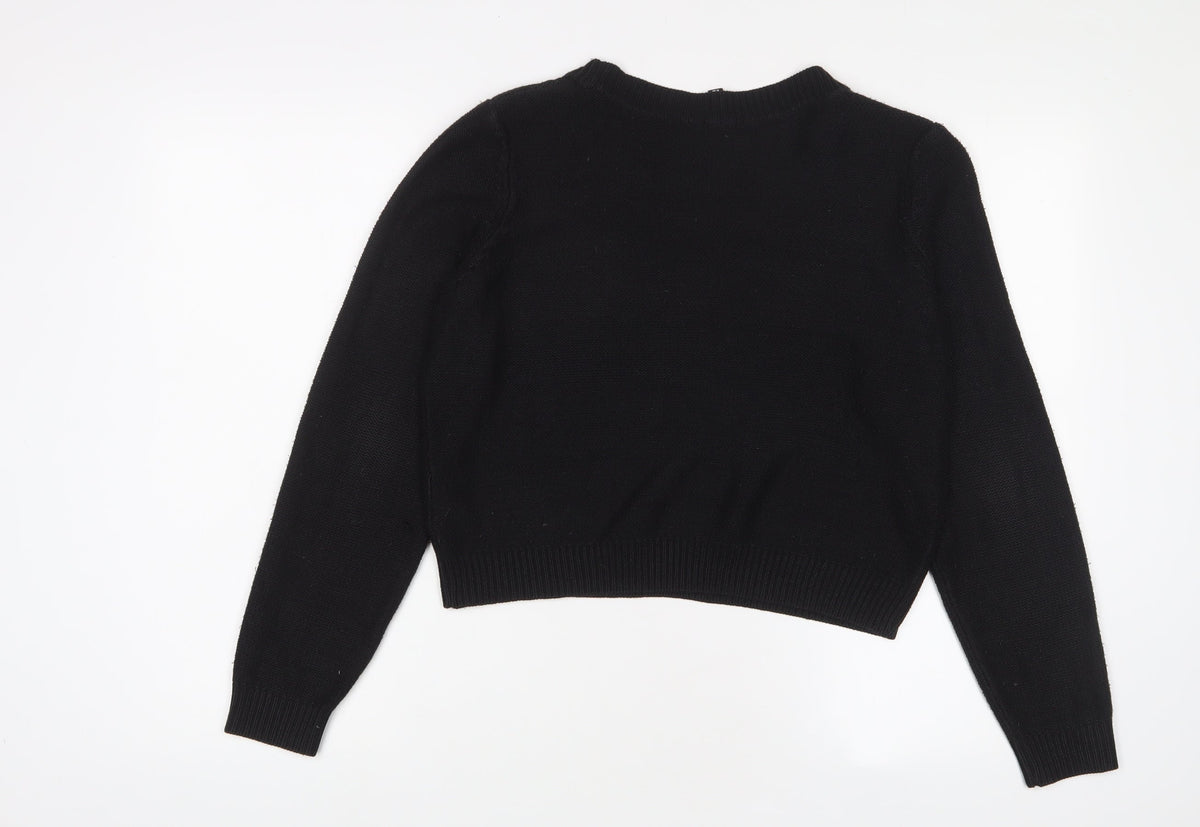 Womens UK Size 12 H&M Black Pullover Jumper