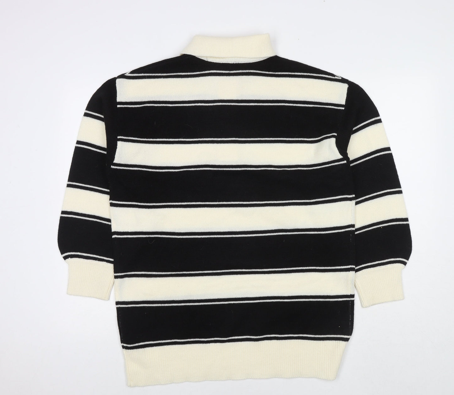 Divided by H&M Mens Multicoloured Collared Striped Acrylic Pullover Jumper Size S Long Sleeve