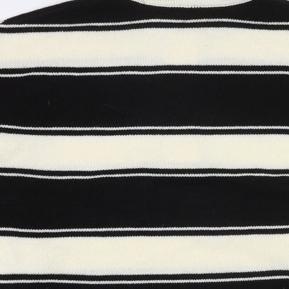 Divided by H&M Mens Multicoloured Collared Striped Acrylic Pullover Jumper Size S Long Sleeve