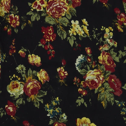 My Originals Womens Black Floral Polyester Jumper Dress Size 12 Round Neck Pullover