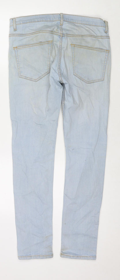 Mens UK Size 32 in Topman Regular Fit Straight Blue Jeans