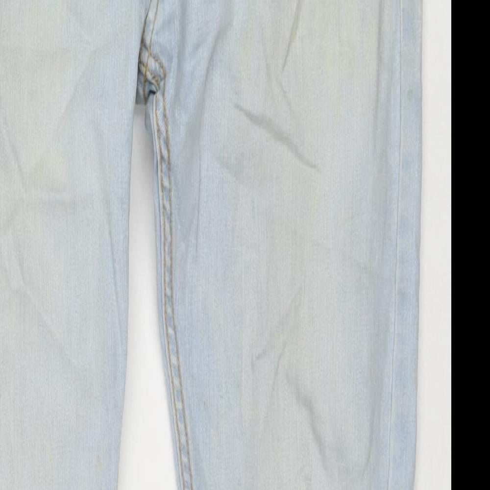 Mens UK Size 32 in Topman Regular Fit Straight Blue Jeans