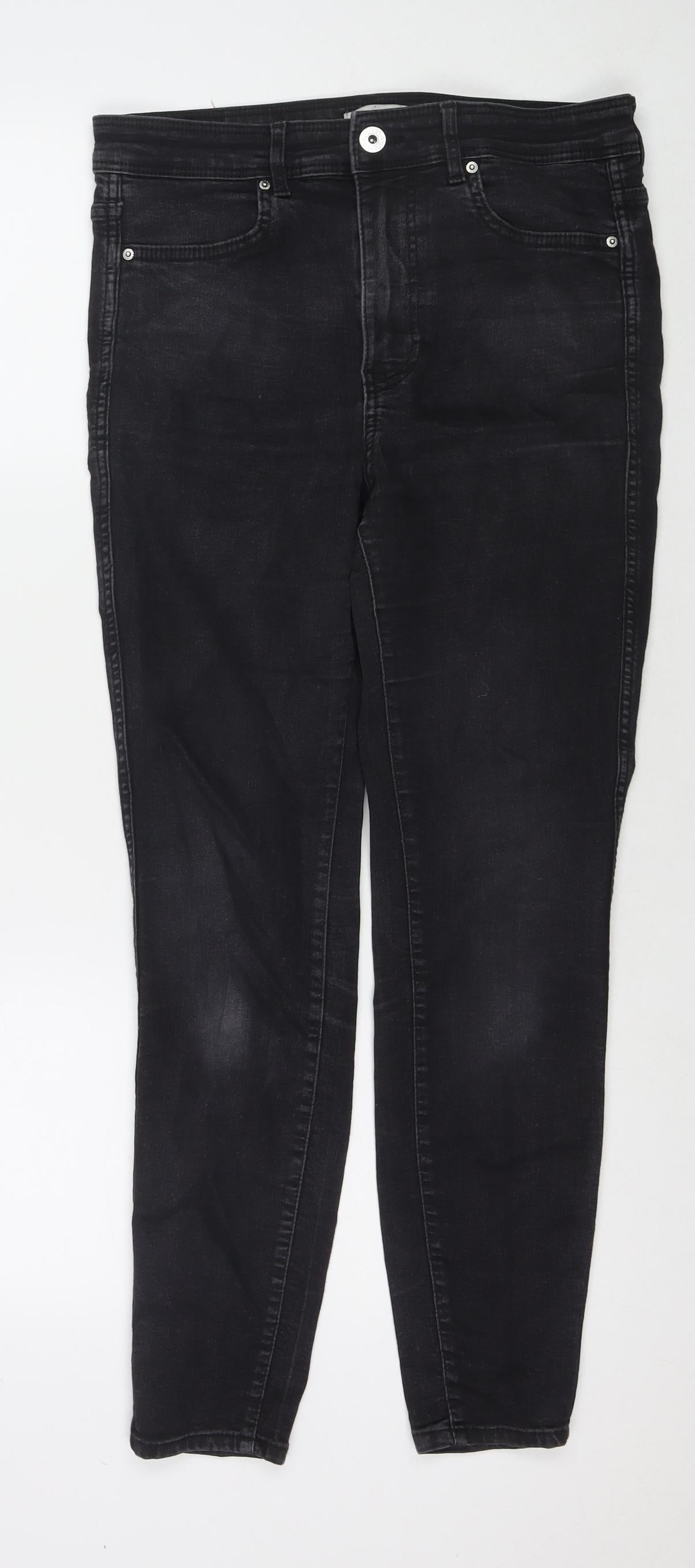 Womens UK Size M H&M Regular Fit Skinny Black Jeans