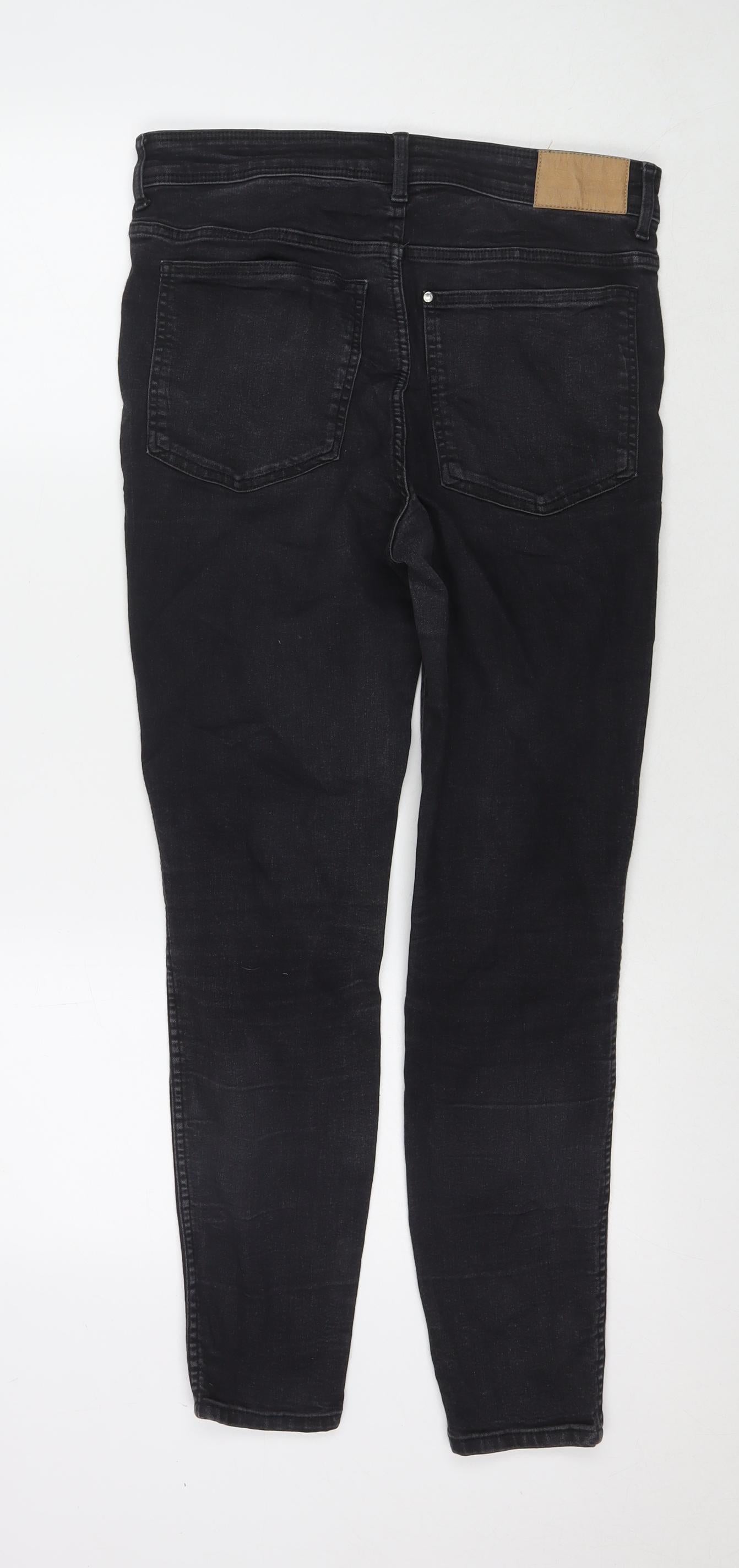 Womens UK Size M H&M Regular Fit Skinny Black Jeans