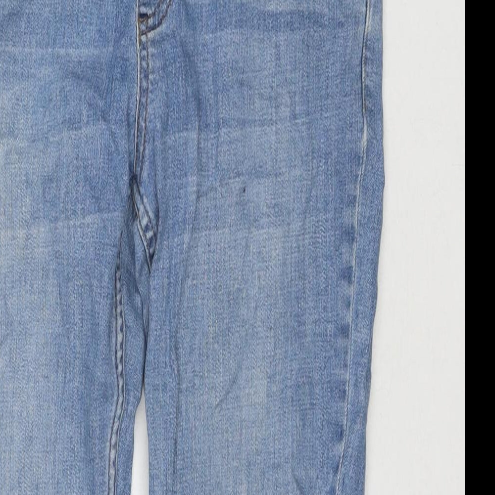 Topshop Womens Blue Cotton Skinny Jeans Size 10 L25 in Regular Zip