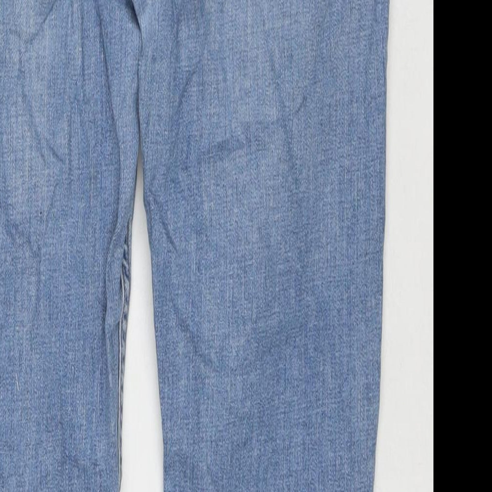 Topshop Womens Blue Cotton Skinny Jeans Size 10 L25 in Regular Zip