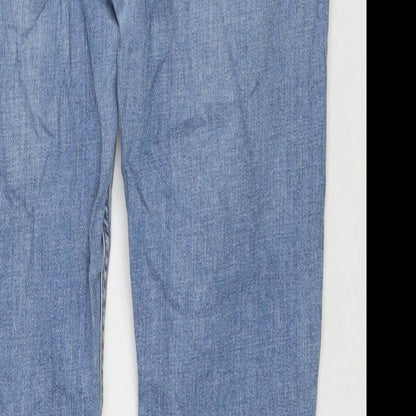 Topshop Womens Blue Cotton Skinny Jeans Size 10 L25 in Regular Zip