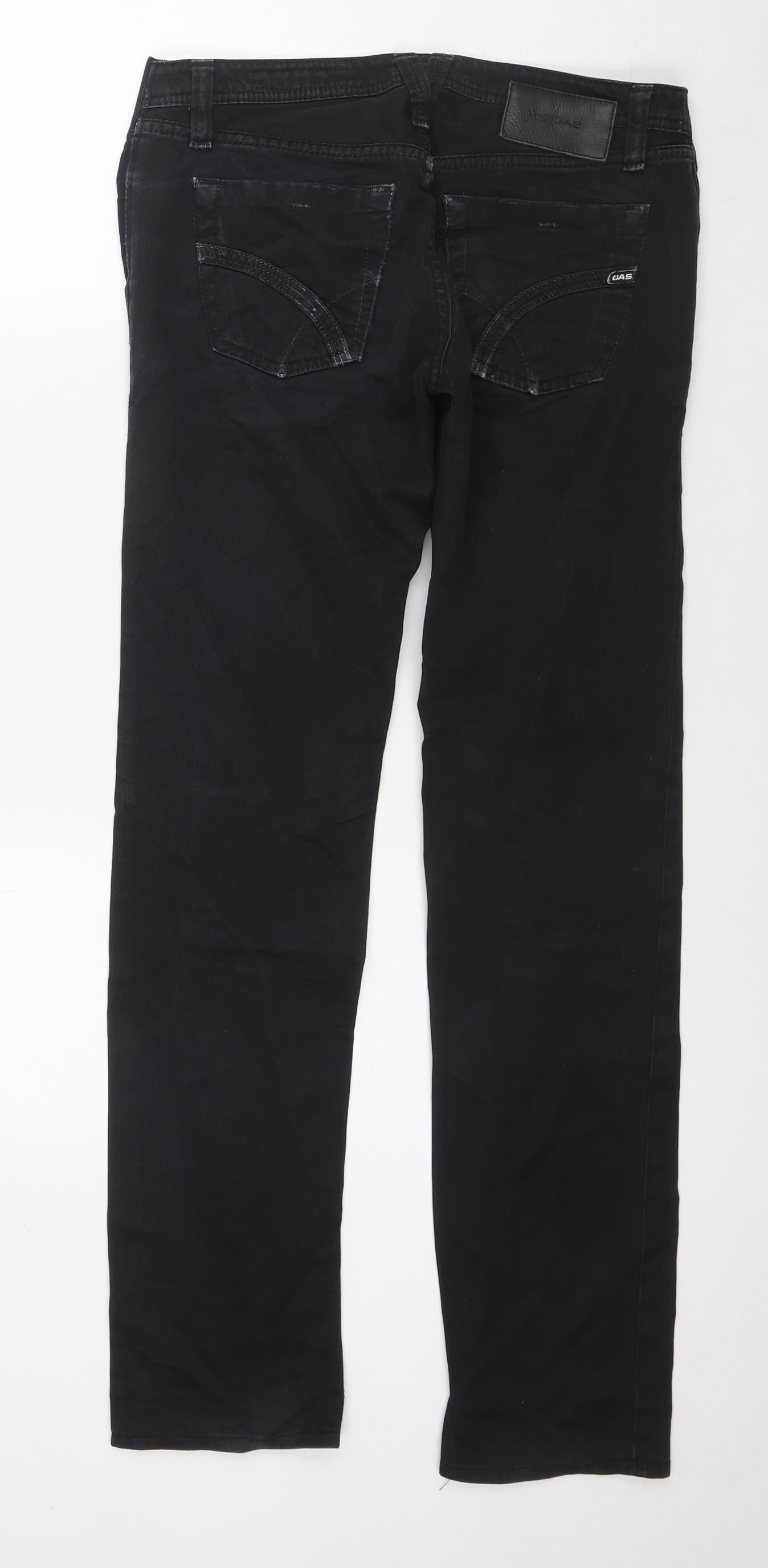 GAS Mens Black Cotton Skinny Jeans Size 34 in L31 in Regular Zip