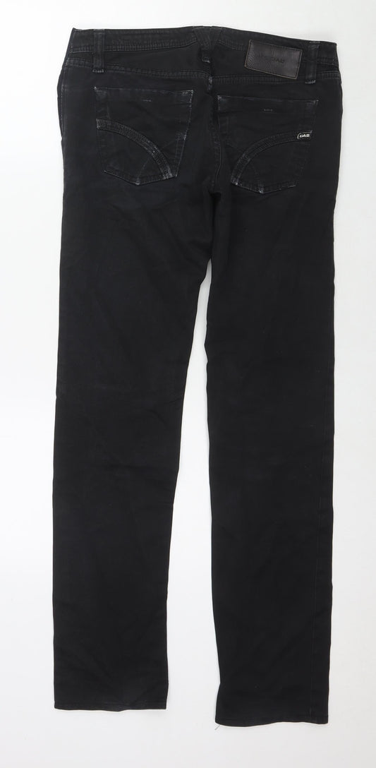 GAS Mens Black Cotton Skinny Jeans Size 34 in L31 in Regular Zip