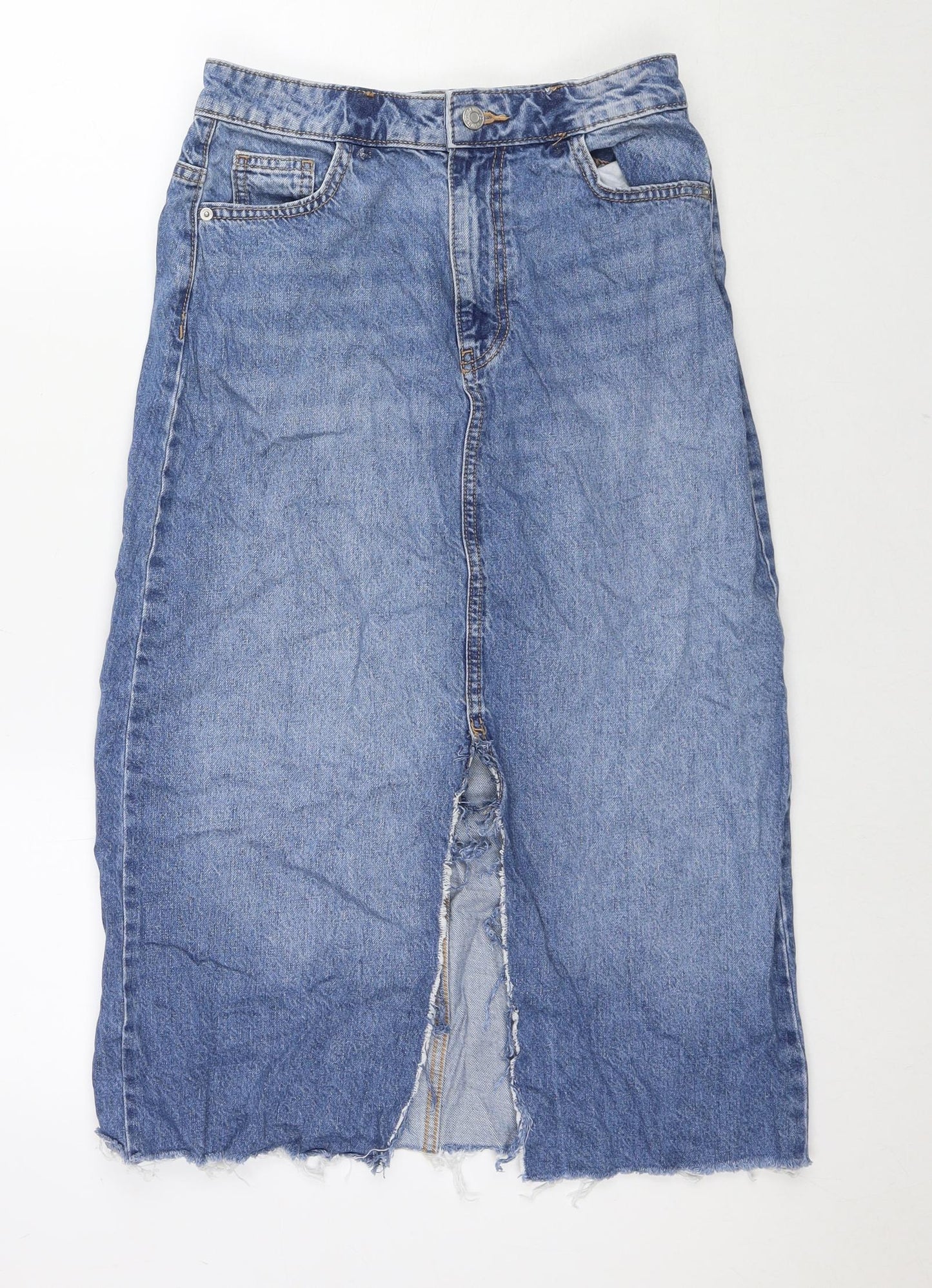 Womens UK Size 8 Denim & Co. A-Line Denim Skirt