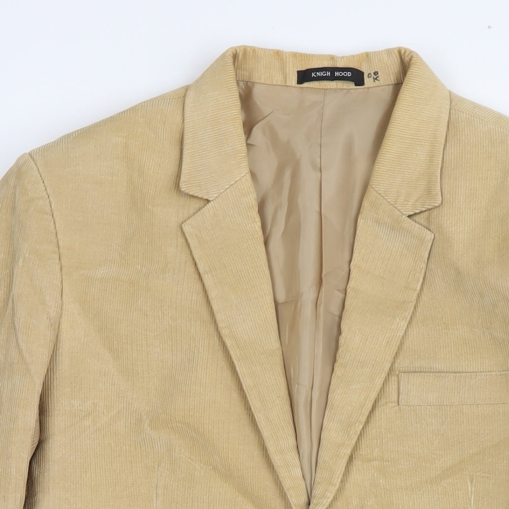 Knight Hood Mens Brown Cotton Jacket Suit Jacket Size S Regular