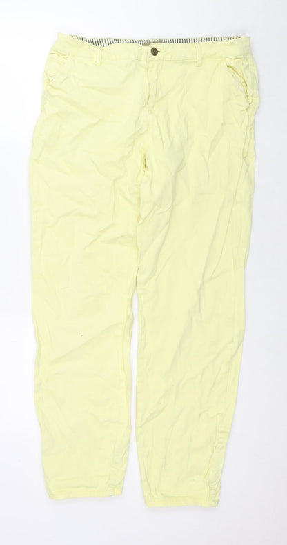 Love Jeans Womens Yellow Cotton Straight Jeans Size 12 L28 in Regular Zip