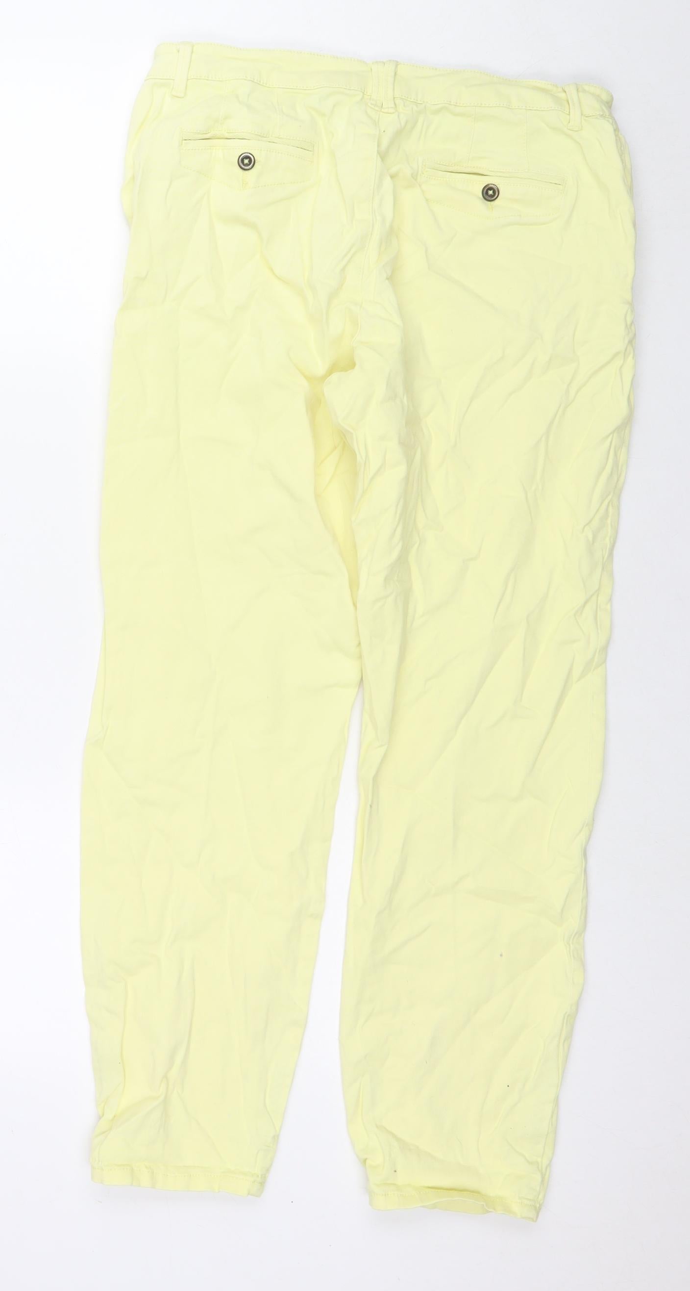 Love Jeans Womens Yellow Cotton Straight Jeans Size 12 L28 in Regular Zip