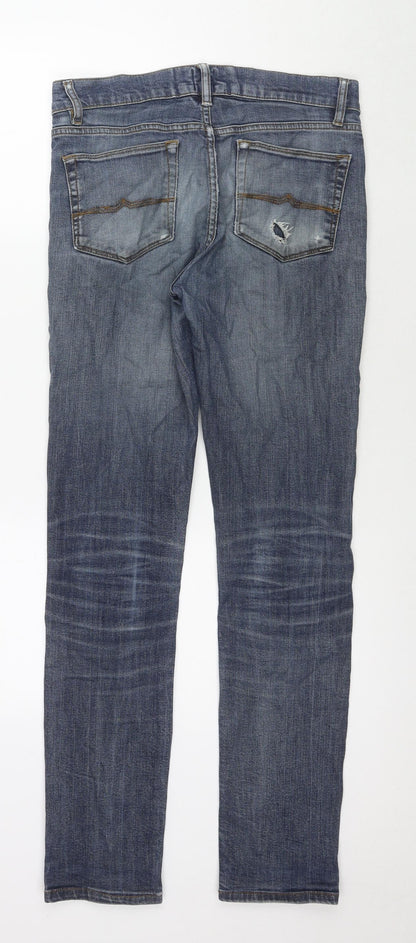 ASOS Mens Blue Cotton Skinny Jeans Size 28 in L31 in Regular Zip