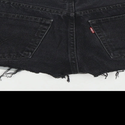 Levi's Womens Black Cotton Hot Pants Shorts Size 28 in L3 in Regular Zip - Customized Shorts