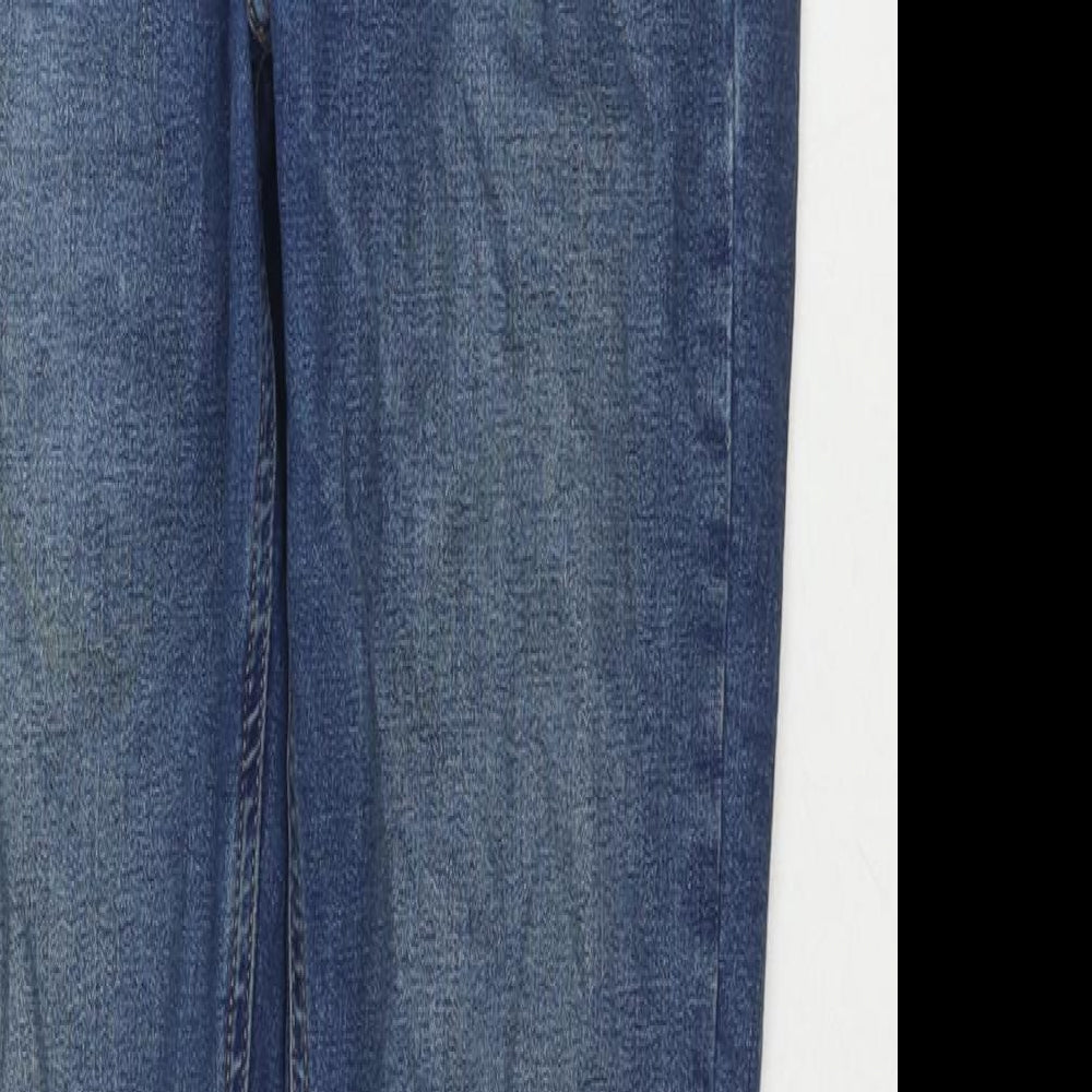 Topshop Womens Blue Cotton Skinny Jeans Size 28 in L32 in Regular Zip