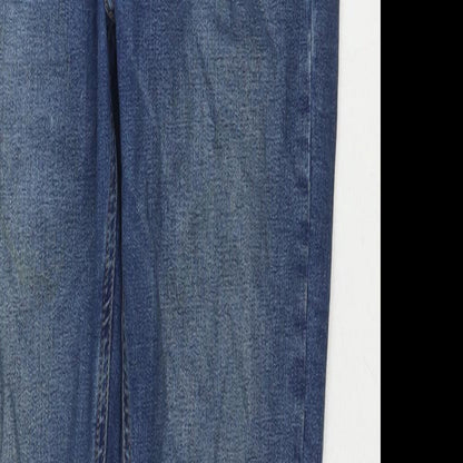 Topshop Womens Blue Cotton Skinny Jeans Size 28 in L32 in Regular Zip