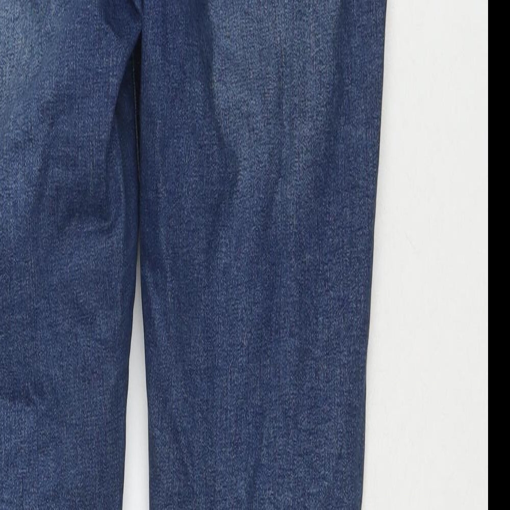 Topshop Womens Blue Cotton Skinny Jeans Size 28 in L32 in Regular Zip