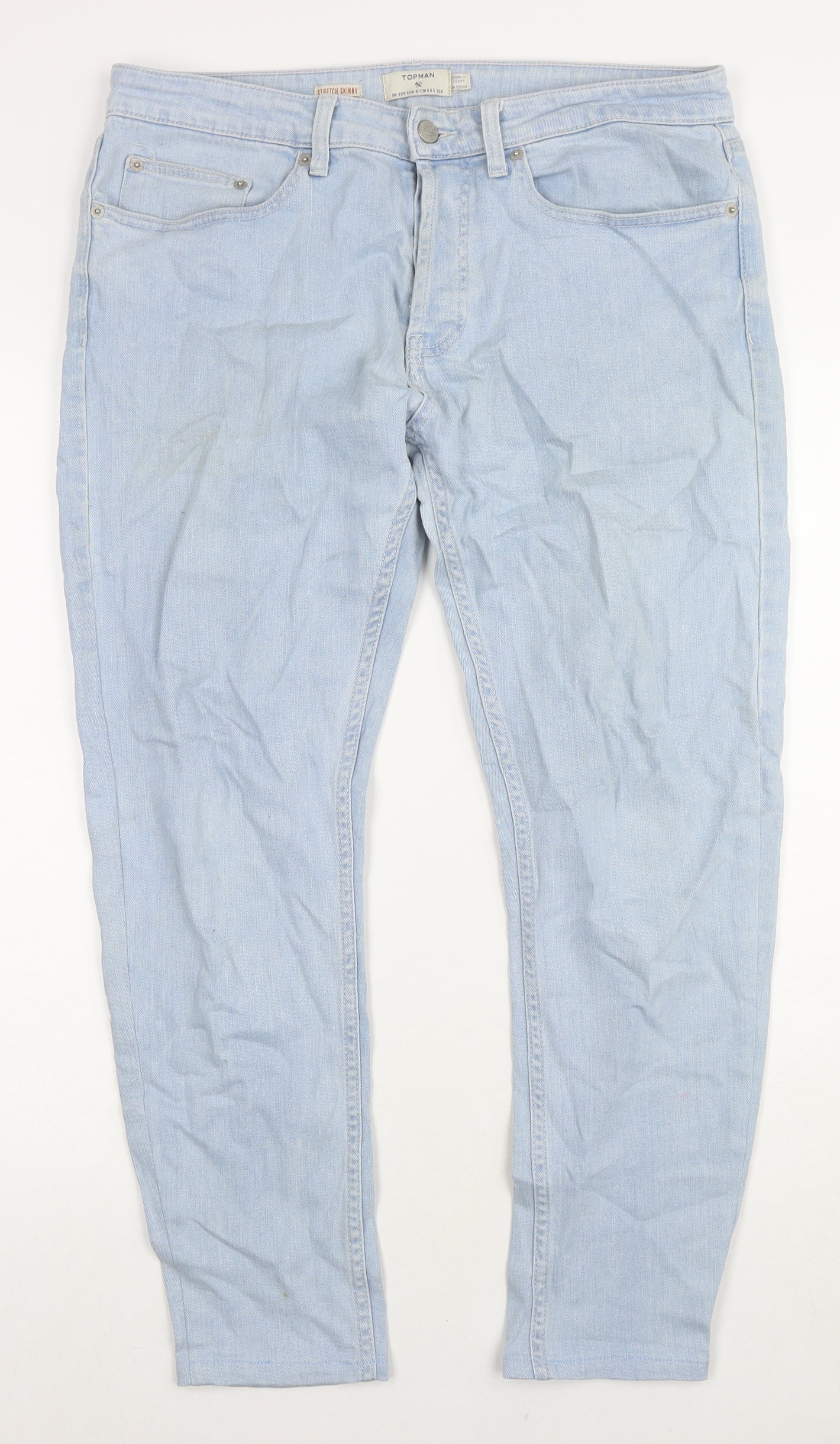 Mens UK Size 32 in Topman Slim Fit Skinny Blue Jeans