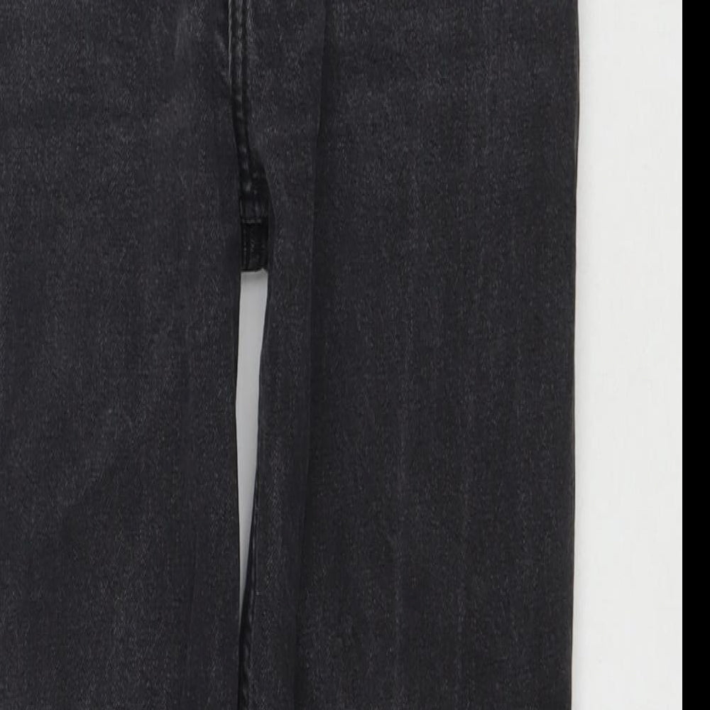 Mango Womens Black Cotton Straight Jeans Size 8 L26 in Regular Zip