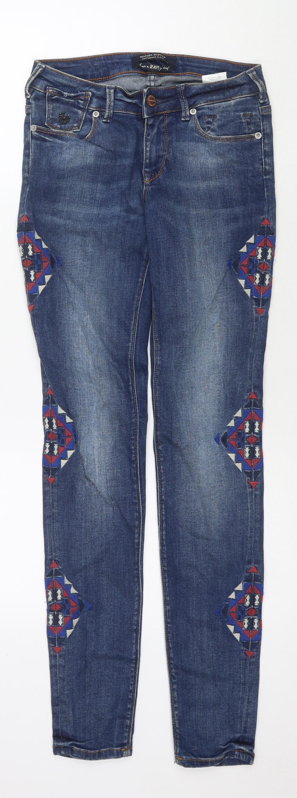 Womens UK Size 25 in Maison Scotch Regular Fit Skinny Blue Jeans