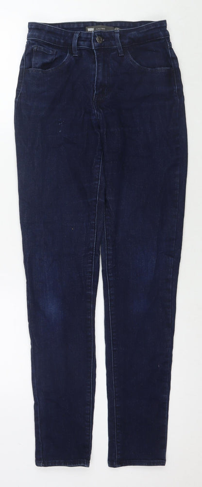 Levi's Womens Blue Cotton Skinny Jeans Size 26 in L30 in Regular Zip