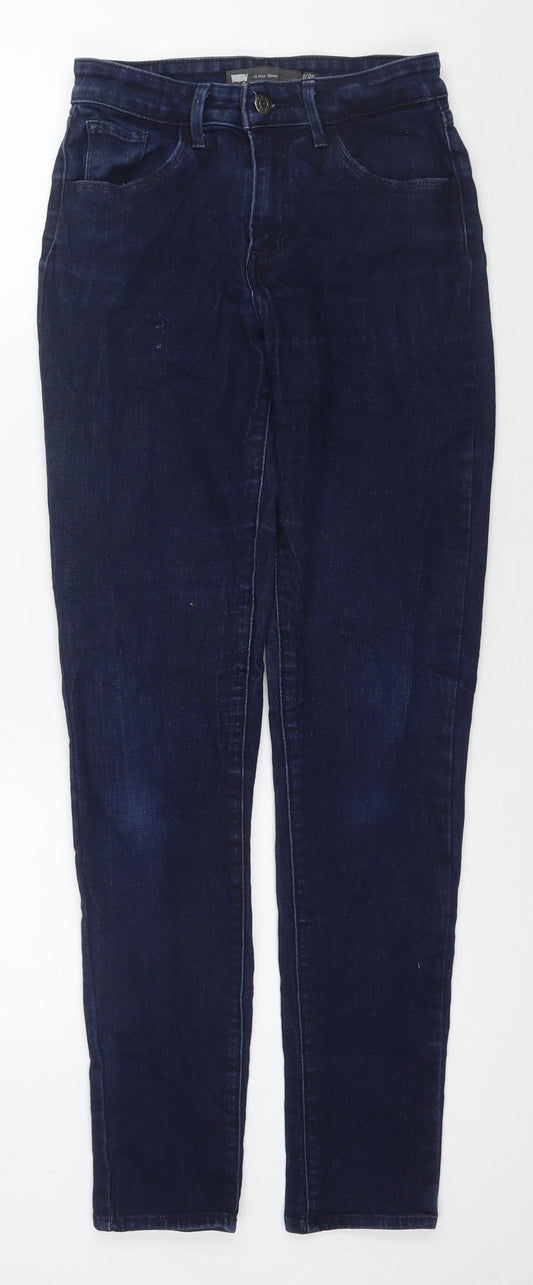 Levi's Womens Blue Cotton Skinny Jeans Size 26 in L30 in Regular Zip