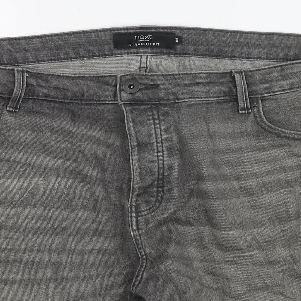 NEXT Mens Grey Cotton Bermuda Shorts Size 40 in L10 in Regular Zip