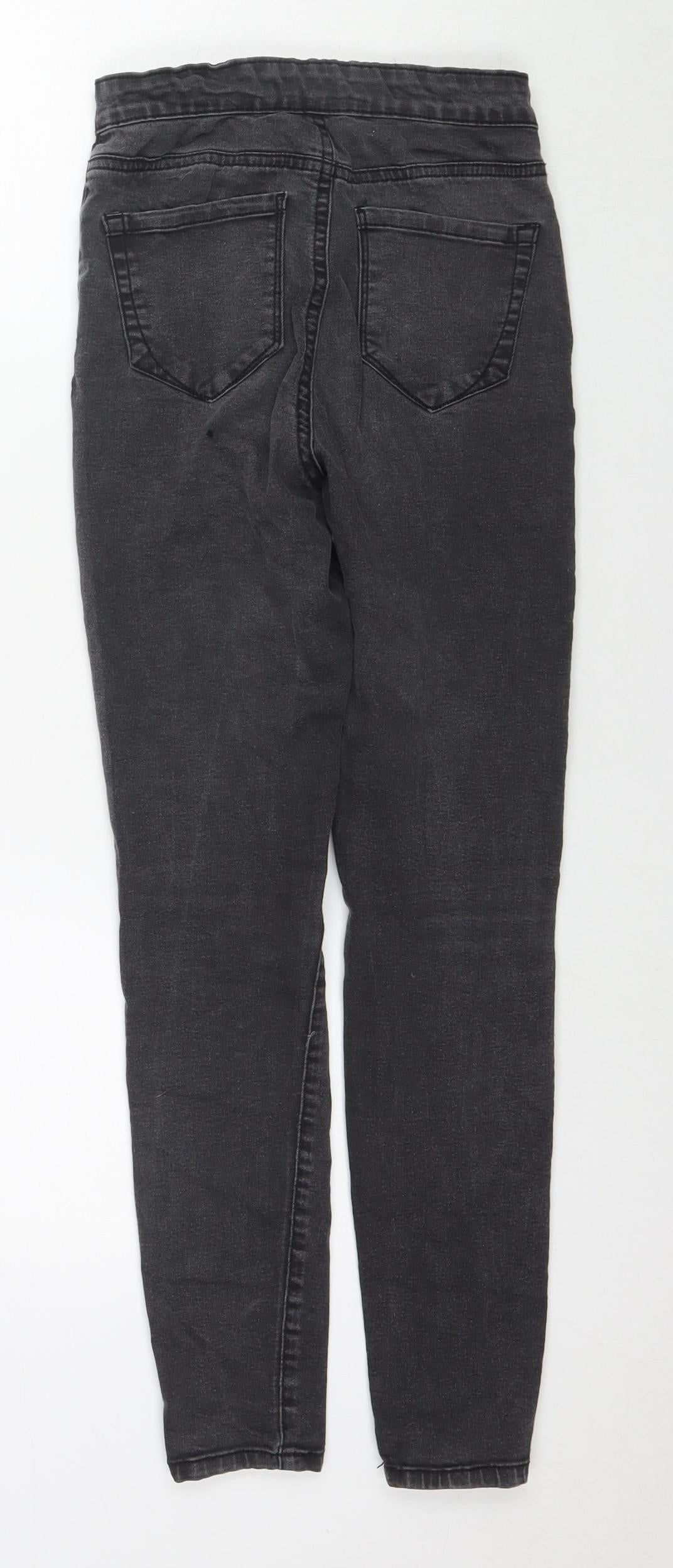 Denim & Co. Womens Black Cotton Skinny Jeans Size 6 L26 in Regular Zip