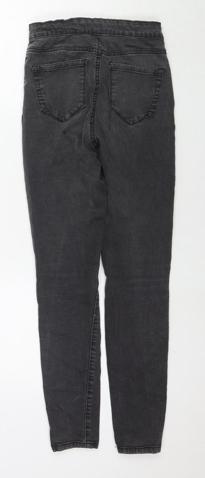 Denim & Co. Womens Black Cotton Skinny Jeans Size 6 L26 in Regular Zip