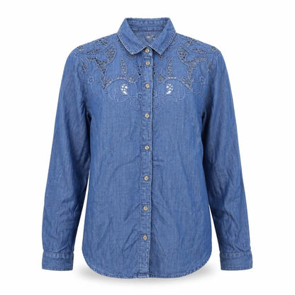 Womens UK Size 6 NEXT Blue Basic Button-Up