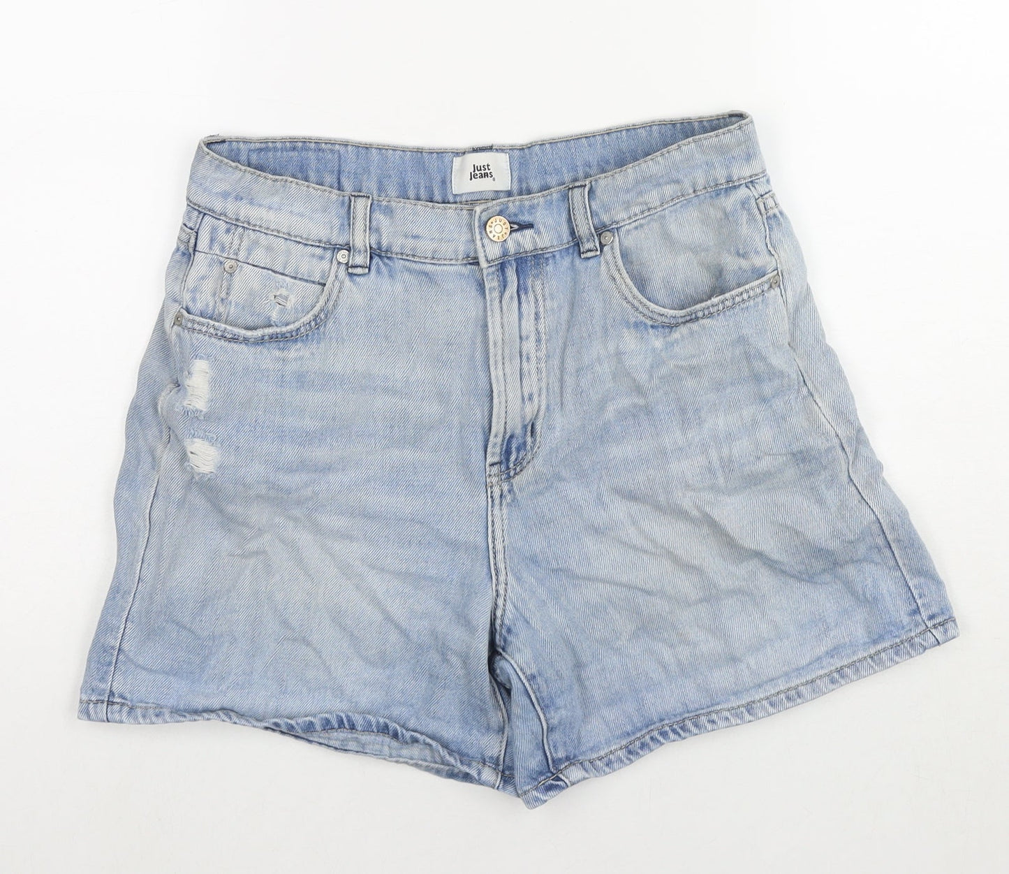 Just Jeans Womens Blue Cotton Mom Shorts Size 10 L3 in Regular Zip