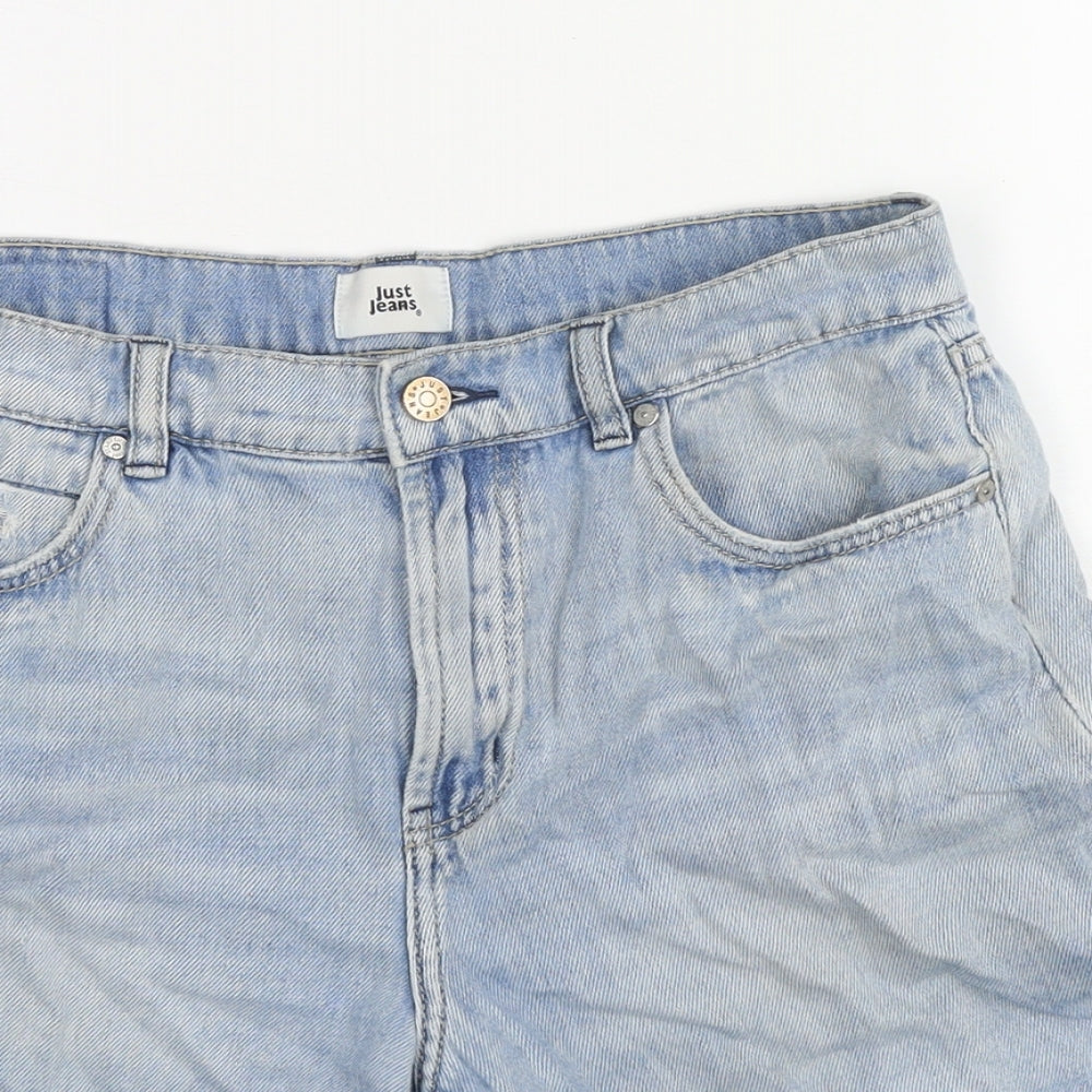Just Jeans Womens Blue Cotton Mom Shorts Size 10 L3 in Regular Zip