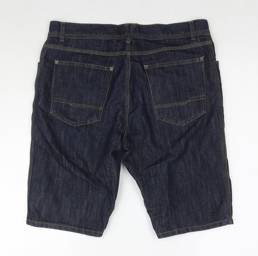Denim IND Mens Blue Cotton Bermuda Shorts Size 34 in L11 in Regular Zip
