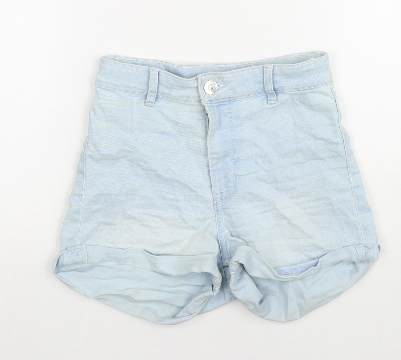 Divided by H&M Womens Blue Cotton Hot Pants Shorts Size 4 L3 in Regular Zip