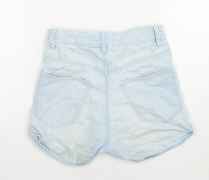 Divided by H&M Womens Blue Cotton Hot Pants Shorts Size 4 L3 in Regular Zip