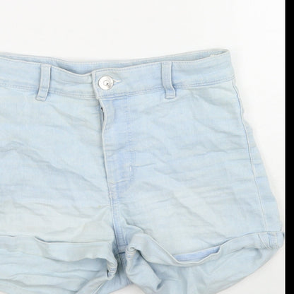 Divided by H&M Womens Blue Cotton Hot Pants Shorts Size 4 L3 in Regular Zip