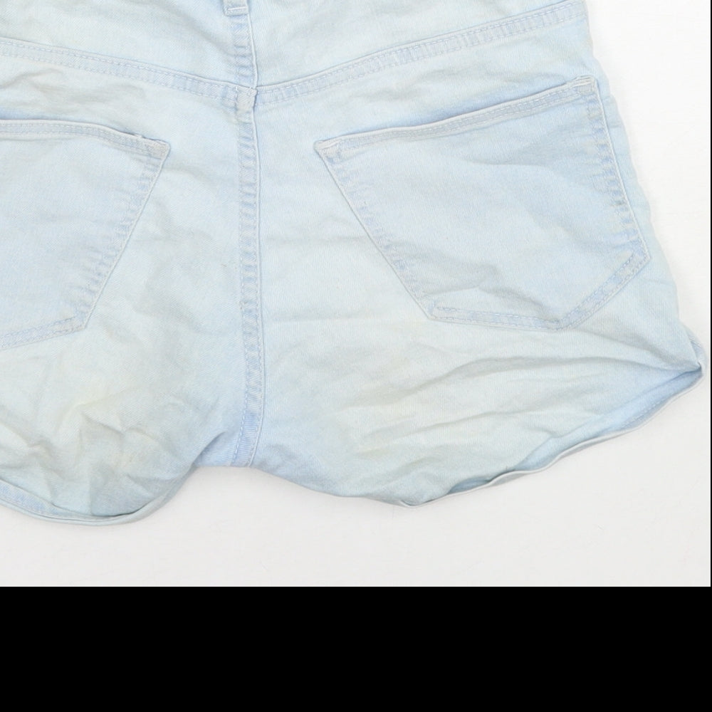 Divided by H&M Womens Blue Cotton Hot Pants Shorts Size 4 L3 in Regular Zip