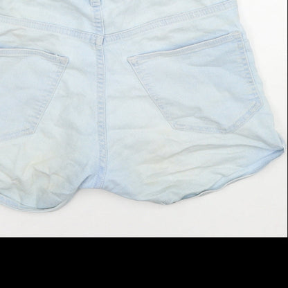 Divided by H&M Womens Blue Cotton Hot Pants Shorts Size 4 L3 in Regular Zip