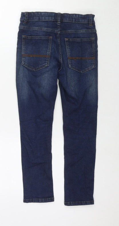 NEXT Girls Blue Cotton Skinny Jeans Size 9 Years L20 in Regular Zip