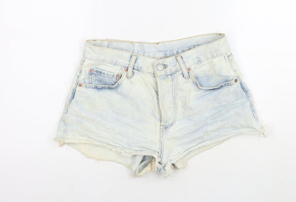 Levi's Womens Blue Cotton Hot Pants Shorts Size 28 in L3 in Regular Zip - Customized Shorts
