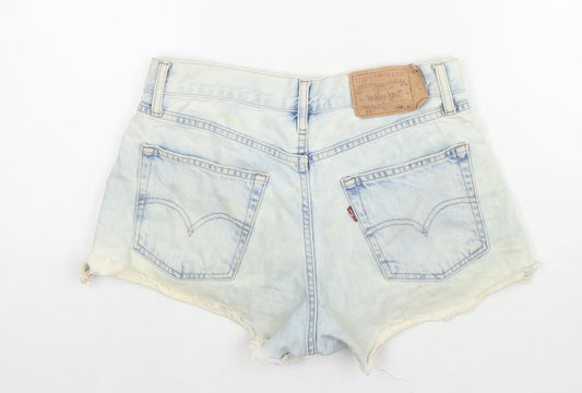 Levi's Womens Blue Cotton Hot Pants Shorts Size 28 in L3 in Regular Zip - Customized Shorts