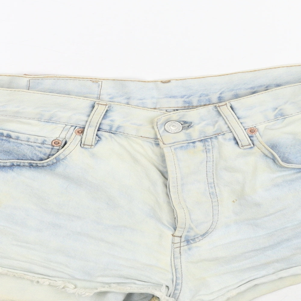 Levi's Womens Blue Cotton Hot Pants Shorts Size 28 in L3 in Regular Zip - Customized Shorts