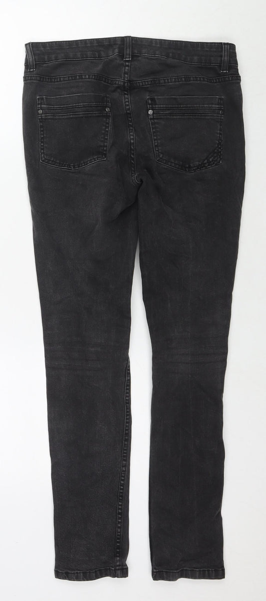 Oasis Womens Black Cotton Skinny Jeans Size 10 L28 in Regular Zip