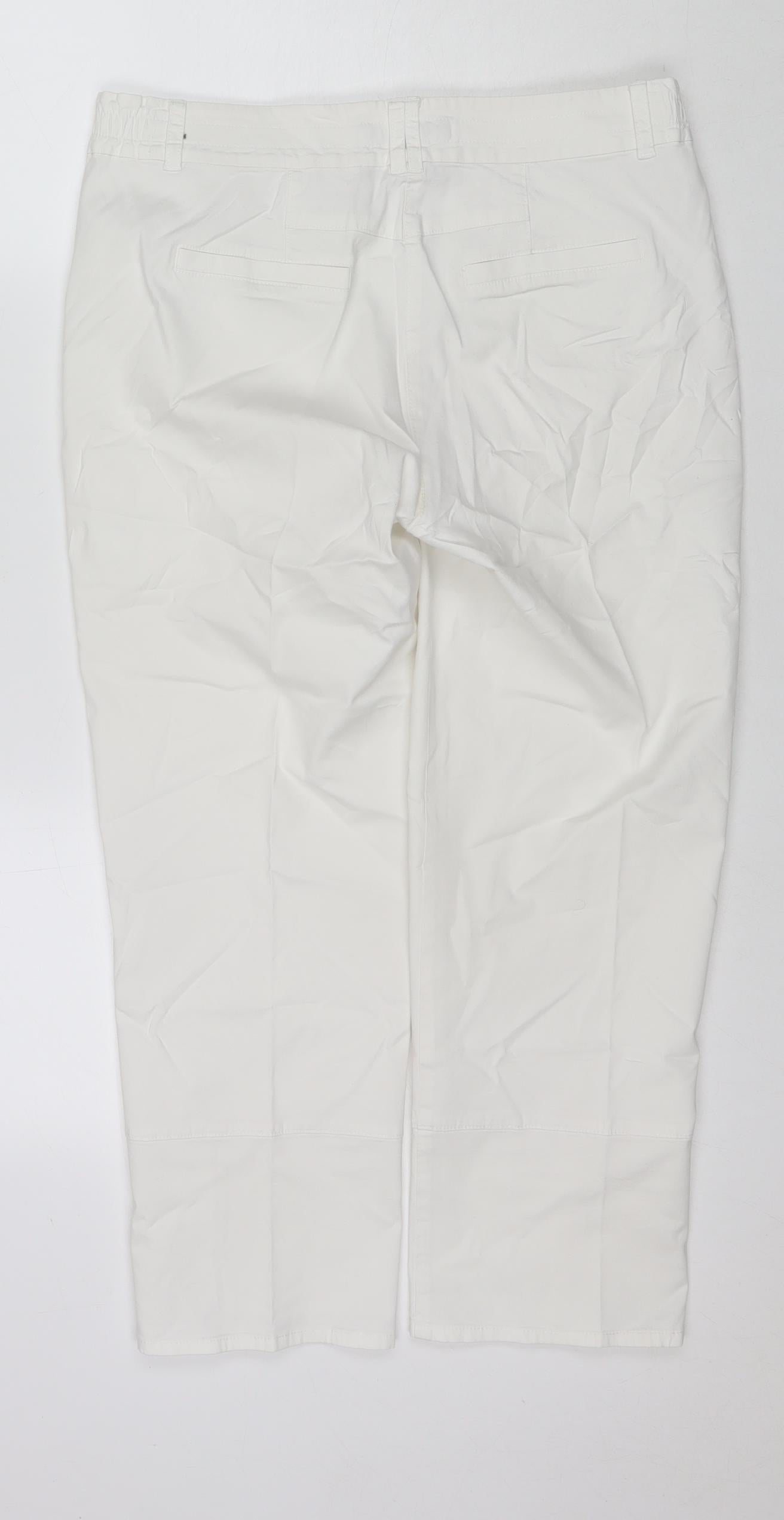 Backstage Womens White Cotton Cropped Jeans Size M L23 in Regular Zip