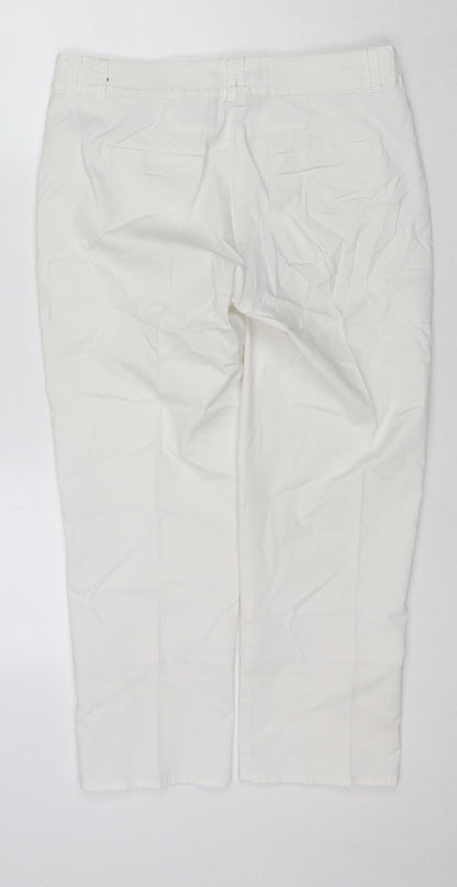 Backstage Womens White Cotton Cropped Jeans Size M L23 in Regular Zip