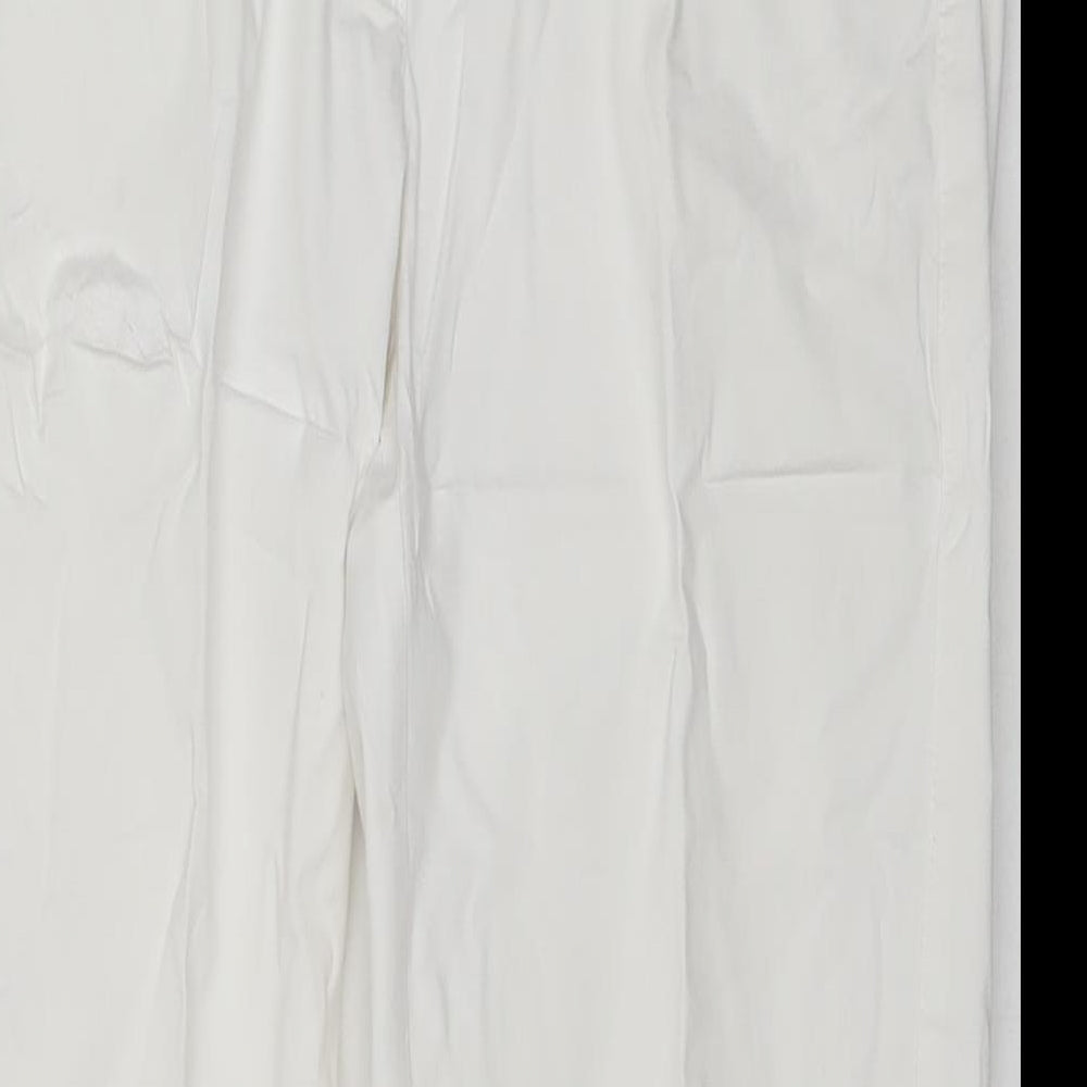 Backstage Womens White Cotton Cropped Jeans Size M L23 in Regular Zip